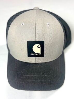 Carhartt Grey Men's Rugged Flex Twill Mesh-Back Logo Patch Cap